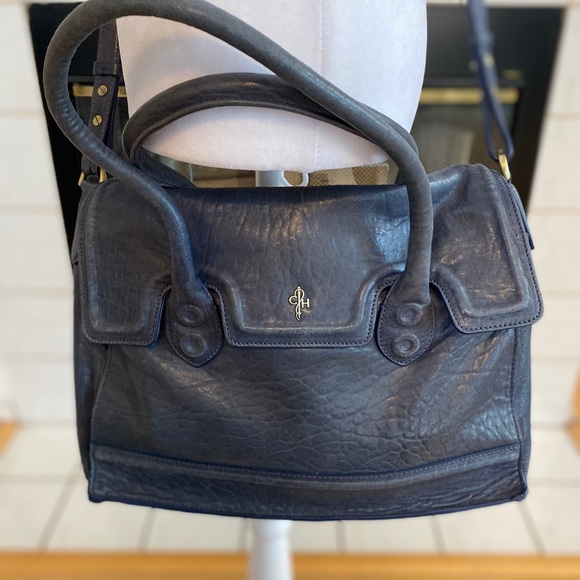 COLE HAAN Women’s Soft Leather Large Tote Bag, Navy Blue, Handle & Straps - Picture 6 of 14